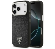 Guess Glitter Triangle Logo MagSafe do iPhone 17 Pro czarny