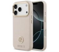 Guess Grained Strass Logo MagSafe do iPhone 17 Pro różowy