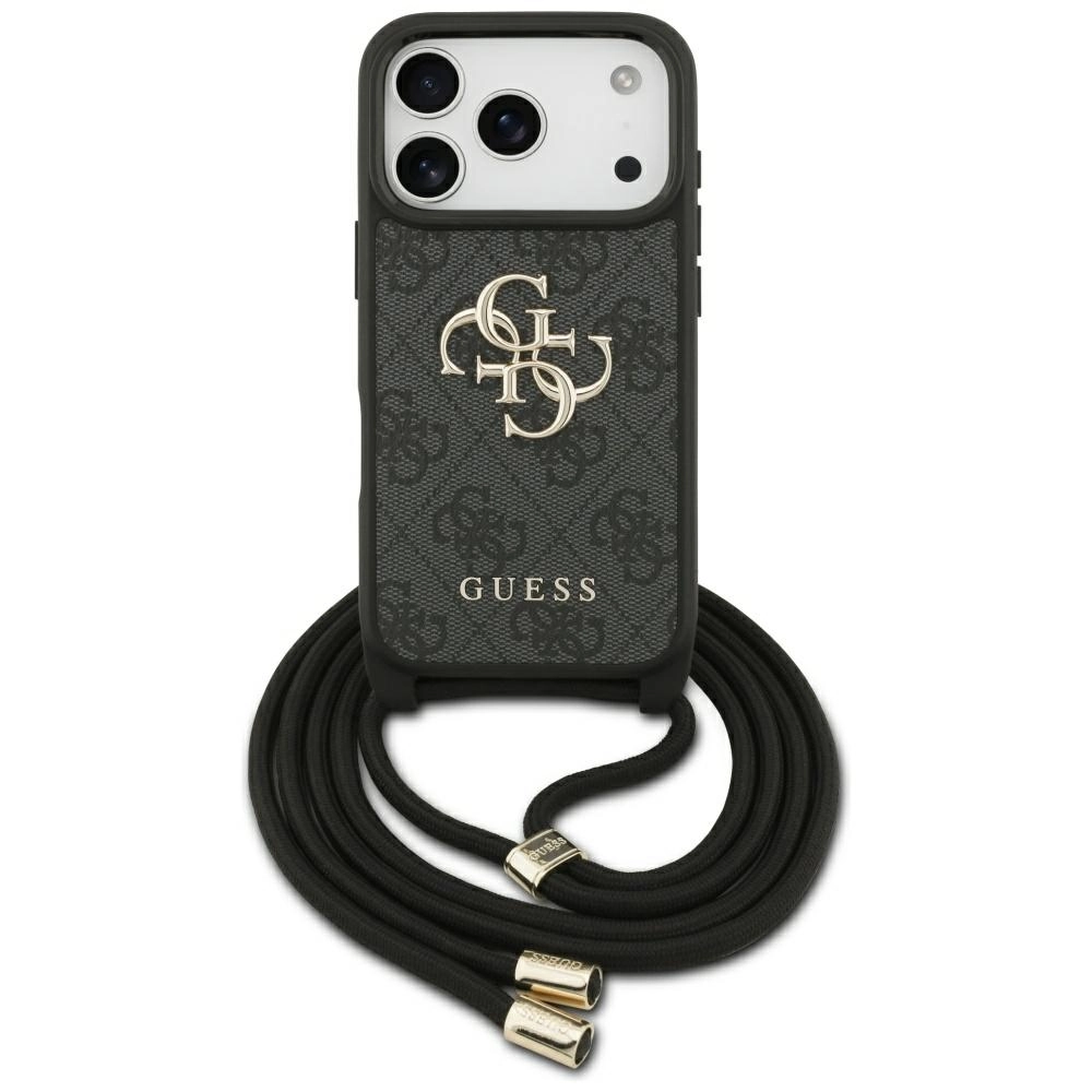 Etui Guess 4G Big Logo Cord Stap Crossbody do iPhone 17 Pro Czarny