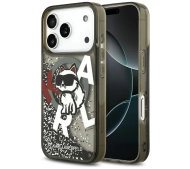 Karl Lagerfeld Liquid Glitter Choupette Logo MagSafe do iPhone 17 Pro Czarny