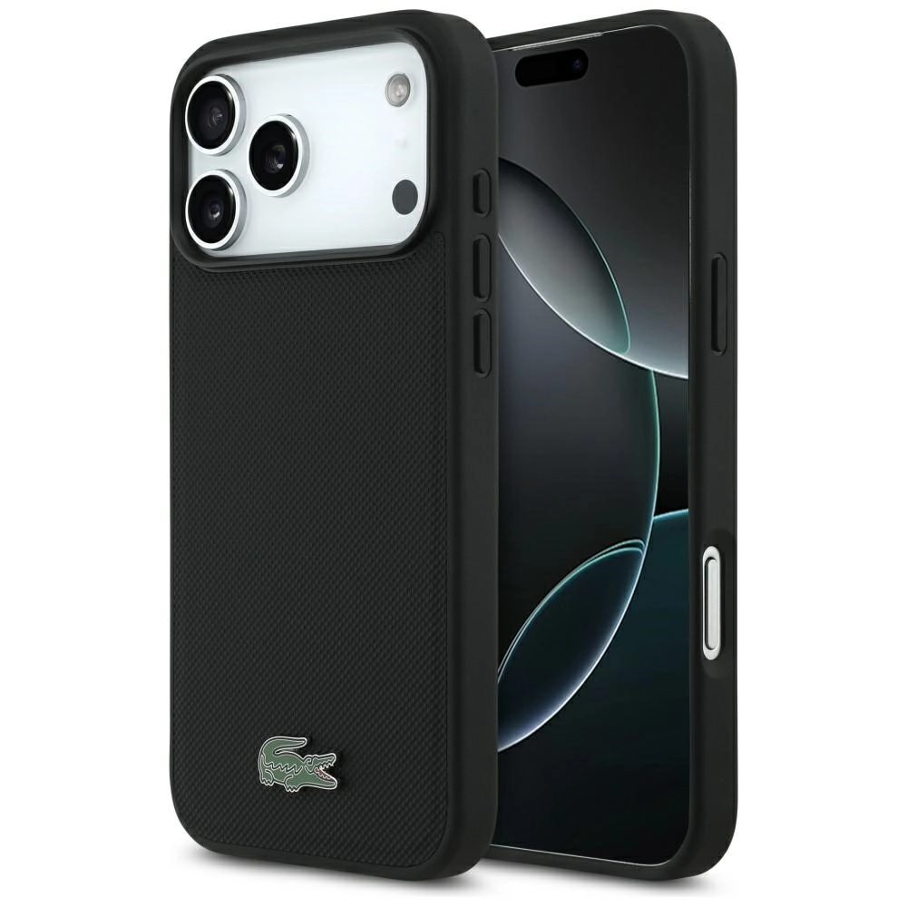 Lacoste Petit Pique Lacquer Logo MagSafe do iPhone 17 Pro Max czarny