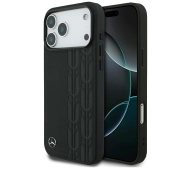 Mercedes-Benz Leather Laurel Leaves MagSafe do iPhone 17 Pro Max czarny
