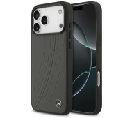 Mercedes-Benz Leather Large Laurel Leave MagSafe do iPhone 17 Pro Max antracyt