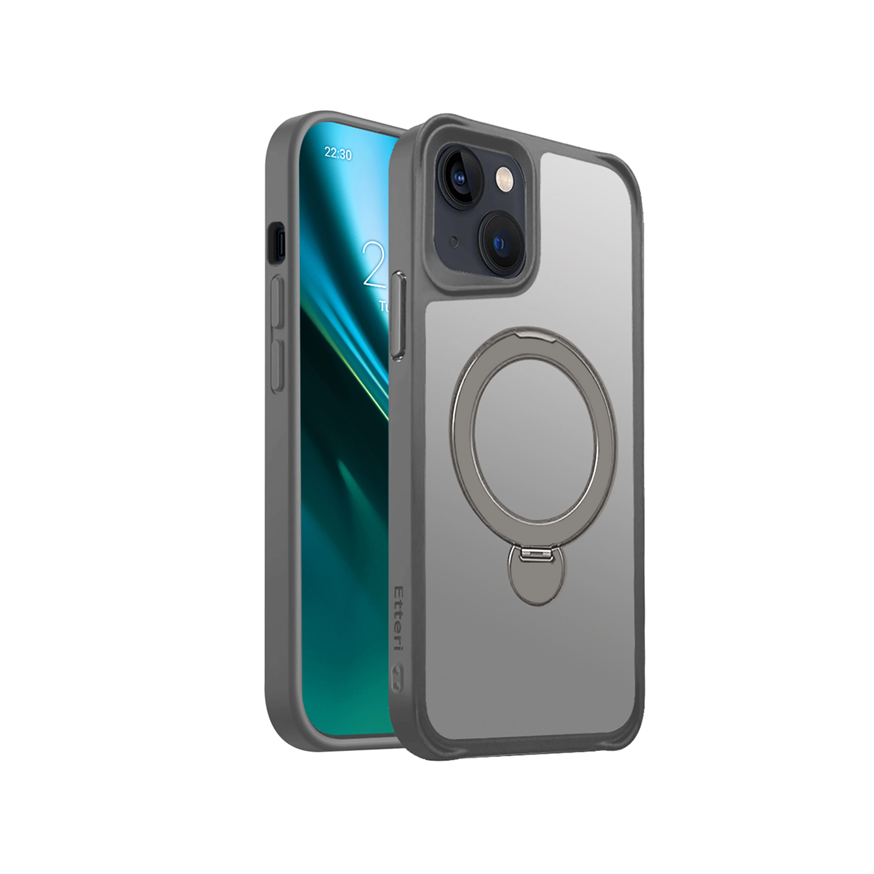 Etui Etteri Matt Mag Ring do iPhone 15 Szary