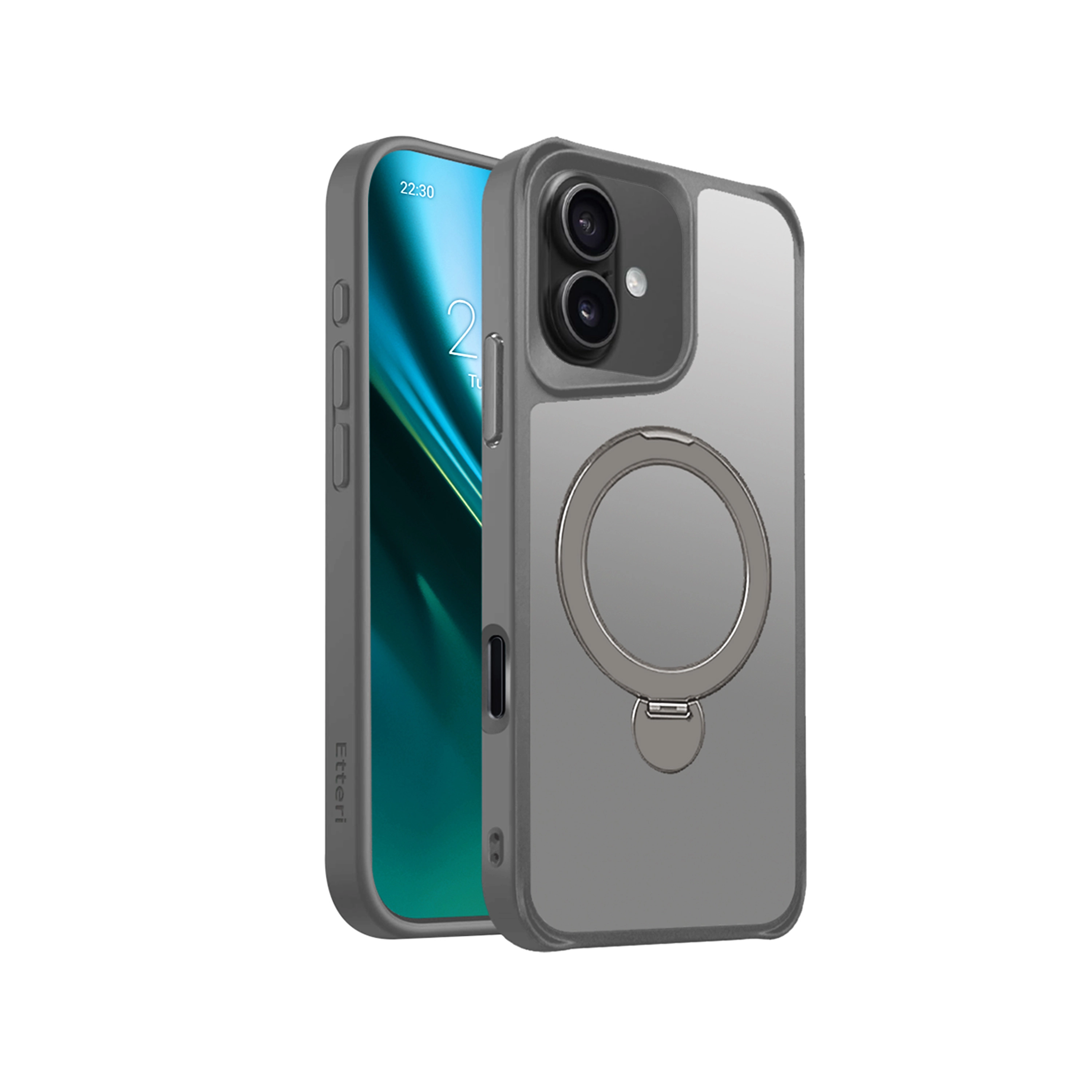 Etui Etteri Matt Mag Ring do iPhone 16 Plus Szary