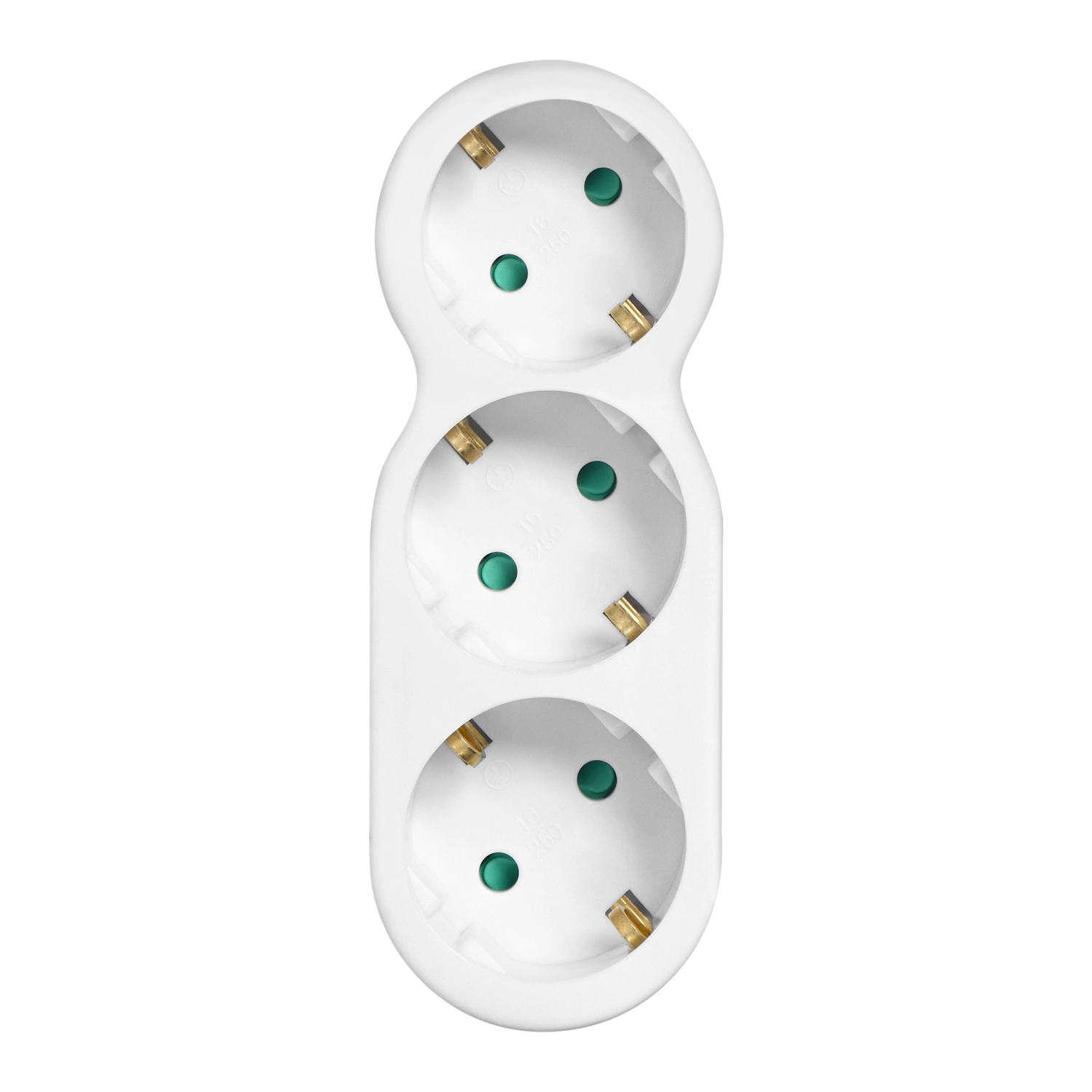 Rozgałęziacz Orno OR-AE-13252(GS) "Bałwanek" z wtyczką górną, Schuko, 3 gniazda Biały