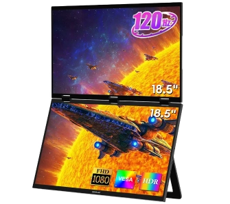 Monitor Zeuslap Z18W 2x 18,5" Full HD IPS 120Hz 3ms Przenośny