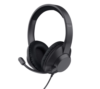 Słuchawki przewodowe z mikrofonem Trust Ayda Max USB-ENC Nauszne Czarny