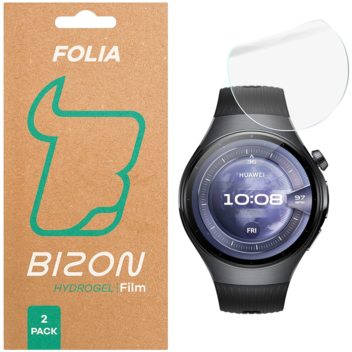 Folia ochronna Bizon matowa Film Sun do Huawei Watch 5 46 mm - 2 sztuki