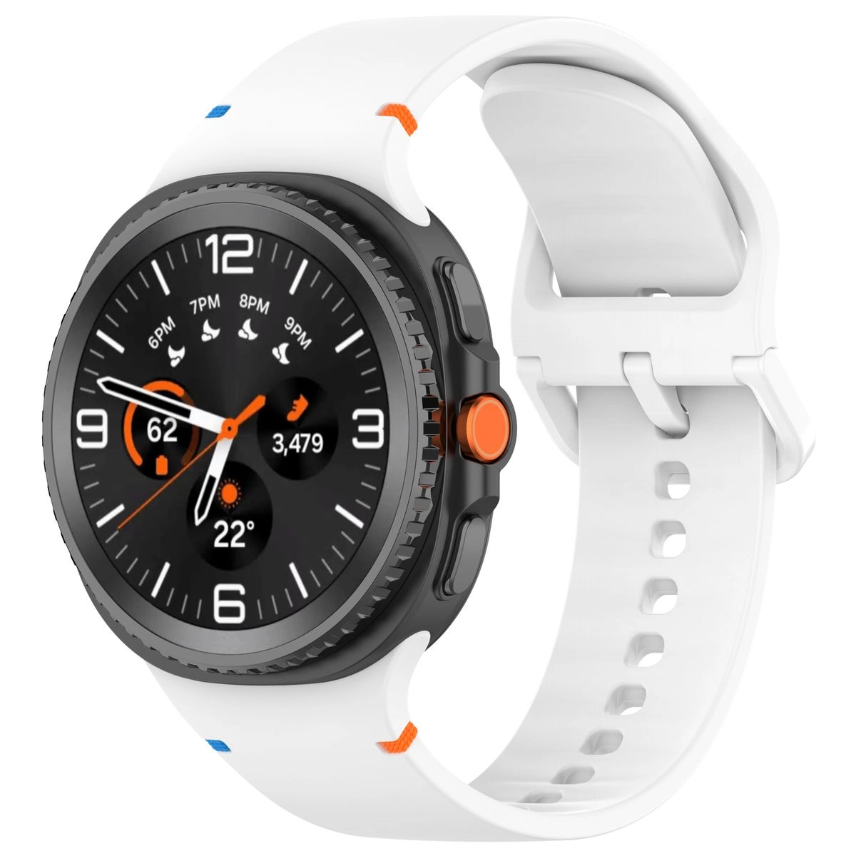 Pasek Bizon Strap Watch Silicone G do Samsung Galaxy Watch 8 40 mm / 44 mm / Samsung Galaxy Watch 8 Classic 46 mm biały