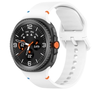 Pasek Bizon Strap Watch Silicone G do Samsung Galaxy Watch 8 40 mm / 44 mm / Samsung Galaxy Watch 8 Classic 46 mm biały
