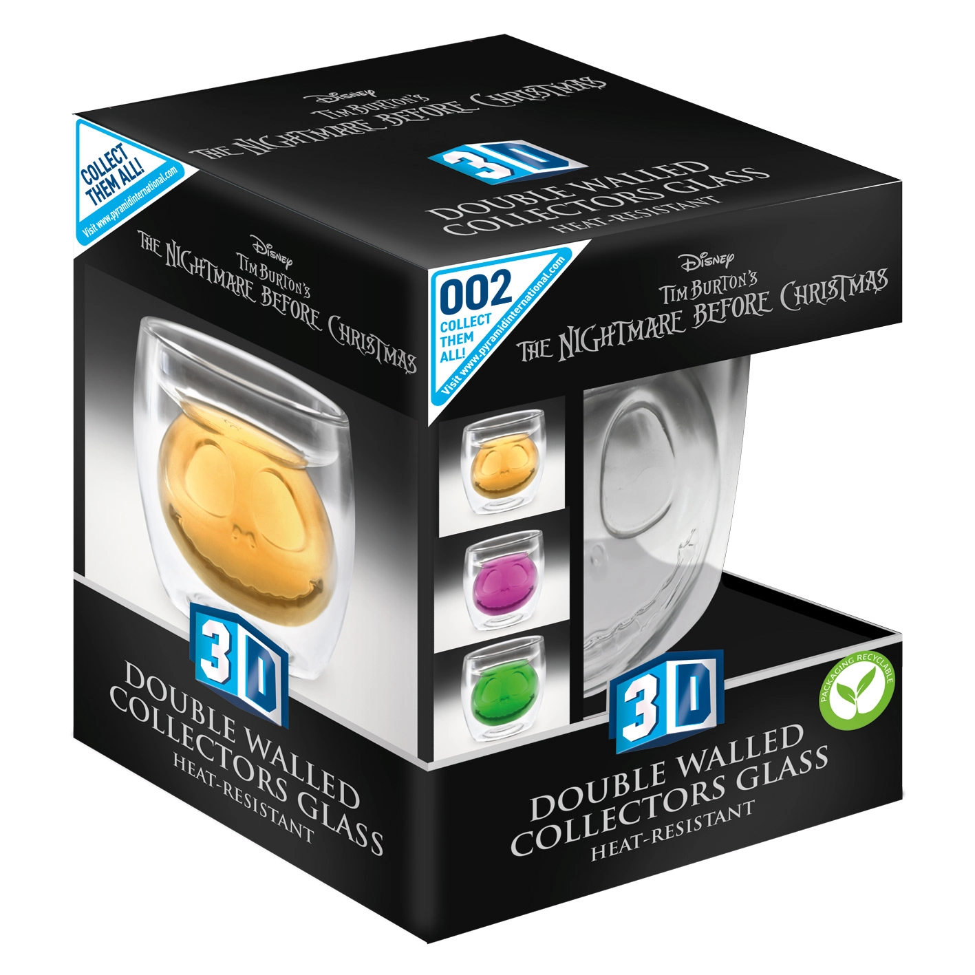 Szklanka Pyramid 3D Double Walled Collectors Glass Miasteczko Halloween (Jack Head)