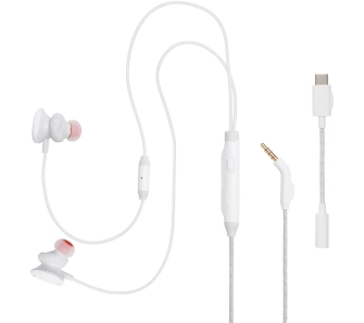 Słuchawki przewodowe z mikrofonem JBL Quantum 50C Dokanałowe Biały