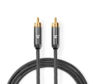 Kabel coaxialny Nedis CATB24100GY30 ProfiGold Subwoofer RCA 3m Srebrny