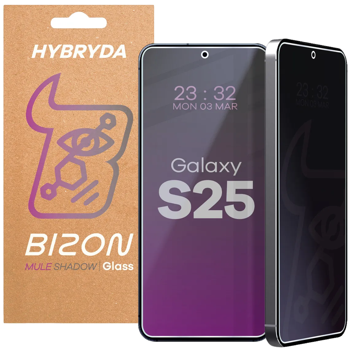 Szkło hybrydowe Bizon Prywatyzujące Mule Shadow do Samsung Galaxy S25