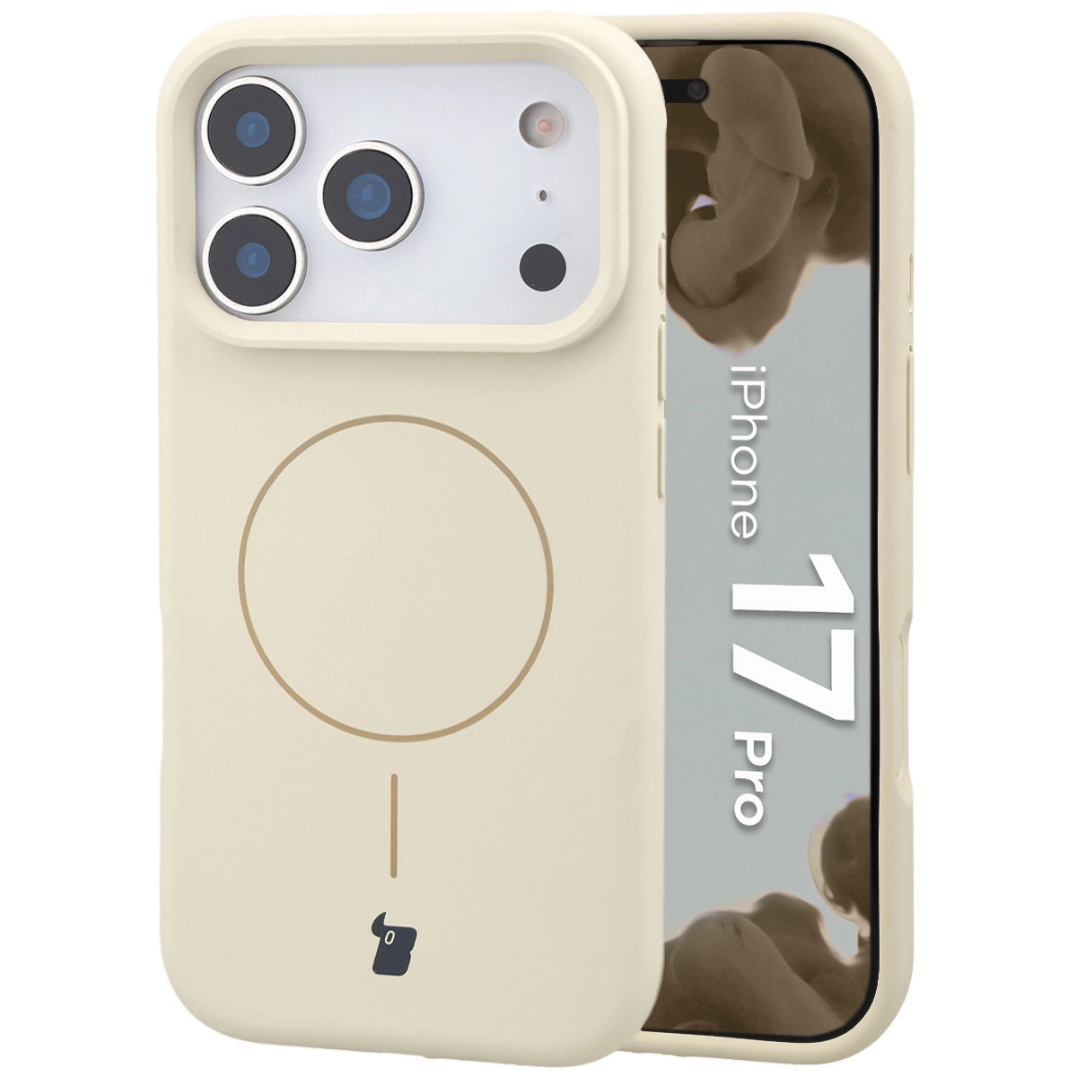 Etui Bizon Silikonowe Soft z MagSafe do Apple iPhone 17 Pro Ecru