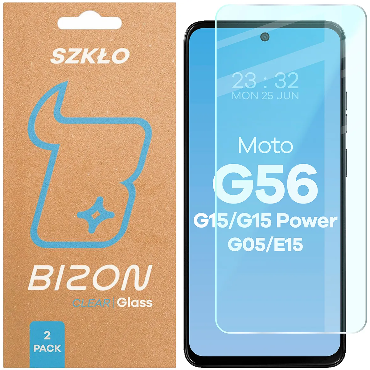 Szkło hartowane Bizon Clear Duo do Motorola Moto G15 / G15 Power / G05 / E15 / G56 5G