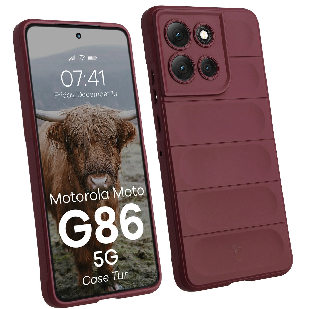 Etui Bizon Pancerne Tur do Motorola Moto G86 Power 5G Fioletowy