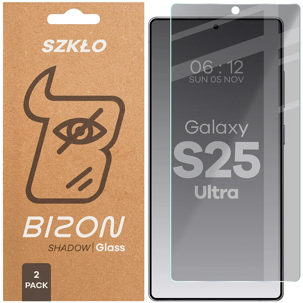 Szkło hartowane Bizon prywatyzujące Clear Shadow Duo do Samsung Galaxy S25 Ultra