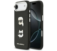 Karl Lagerfeld FW Grained Karl & Choupette Heads Pins & Logo do iPhone Air Czarny