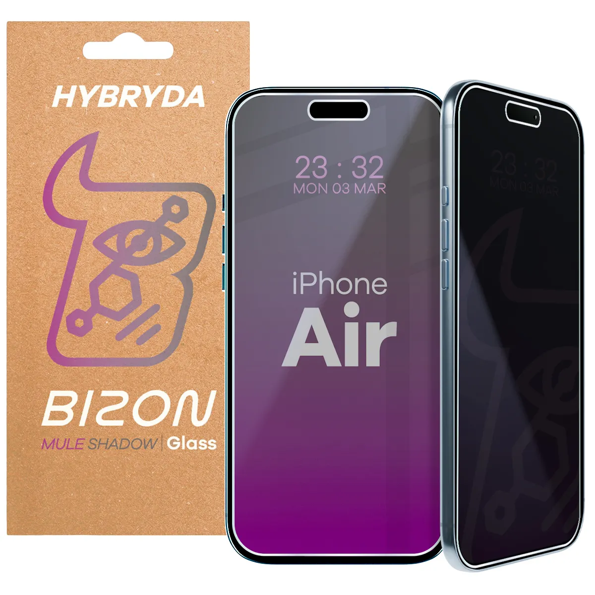 Szkło hybrydowe Bizon Prywatyzujące Mule Shadow do iPhone 17 Air
