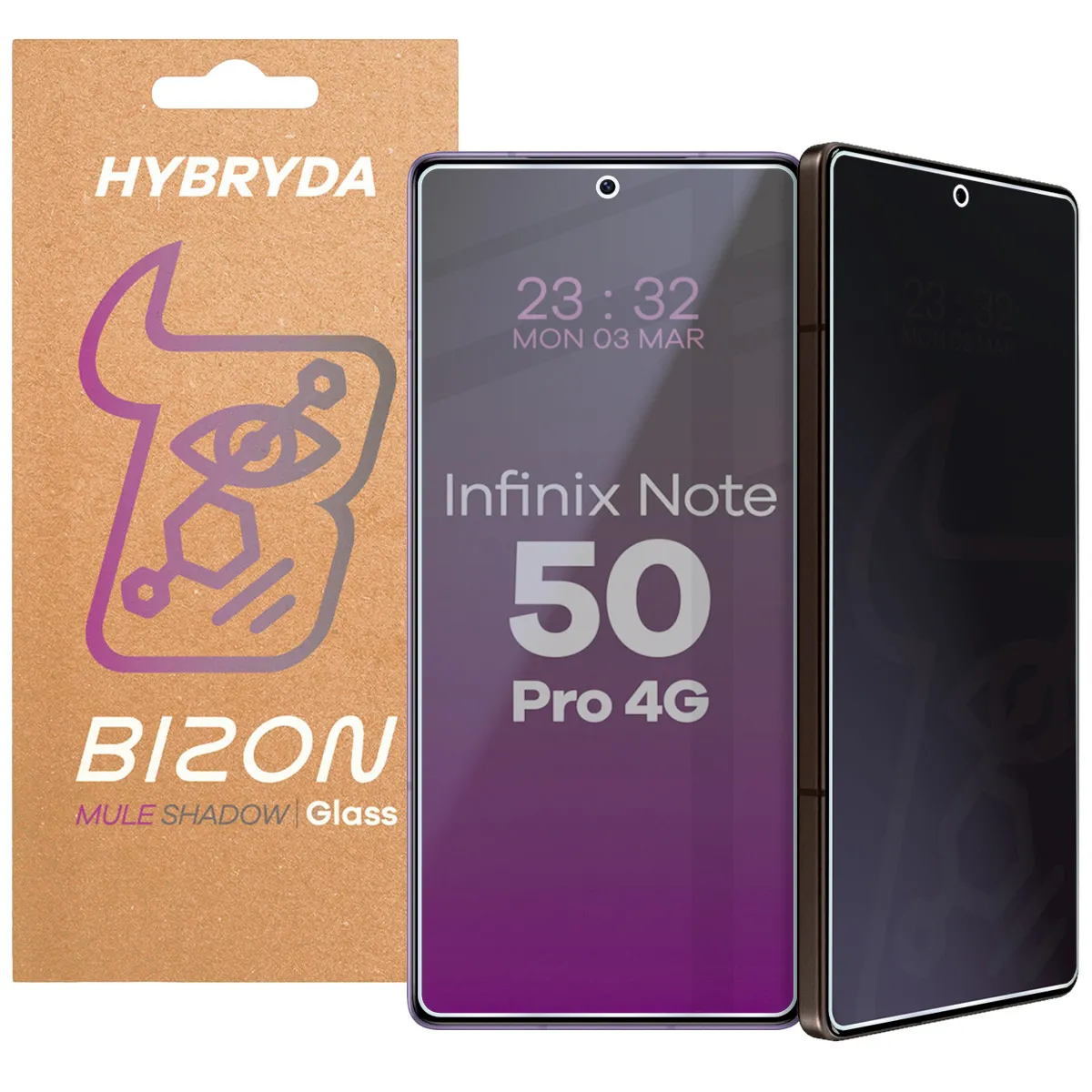 Szkło hybrydowe Bizon Prywatyzujące Mule Shadow do Infinix Note 50 Pro 4G