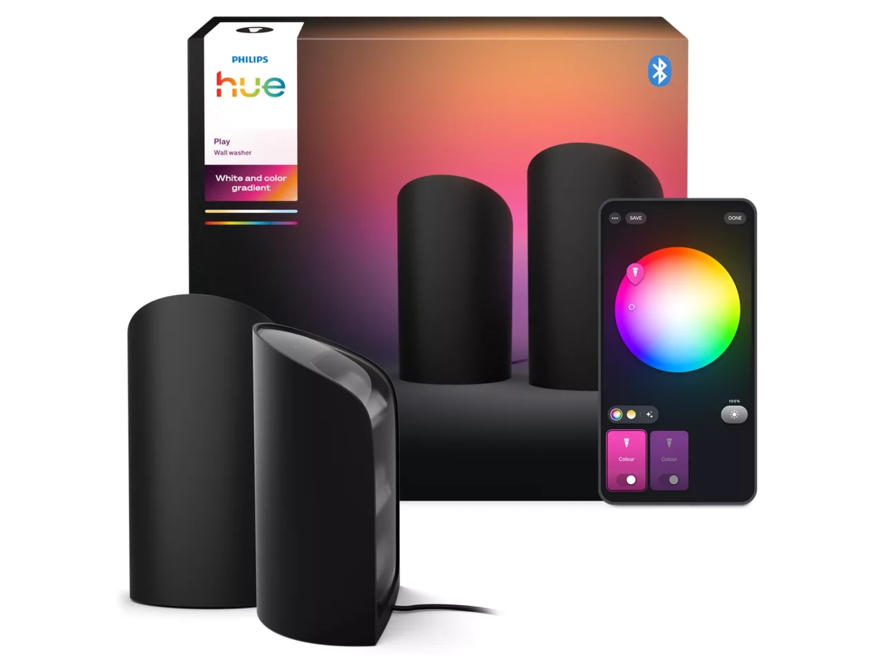 Lampa biurkowa Philips Hue Play do podświetlenia ściany Czarny 2szt.