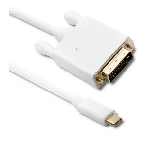 Kabel USB Qoltec 50416 USB 3.1 typ C - DVI 1m Biały