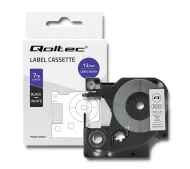 Qoltec do DYMO D1 45013 12mm x 7m Biała/ Czarny nadruk