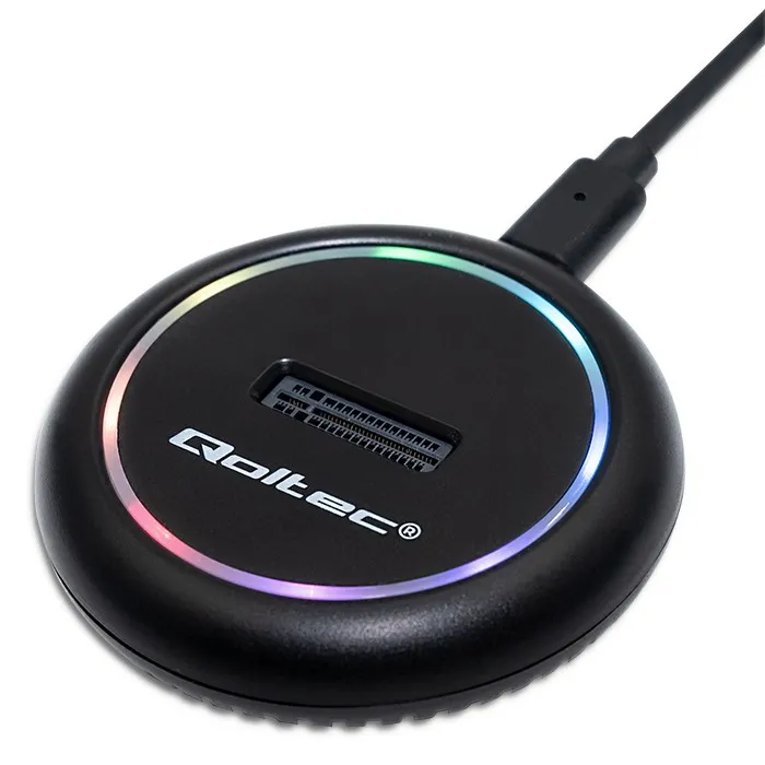 Stacja dokująca Qoltec 52275 do Dysków SSD M.2 NVMe SATA USB-C Czarny