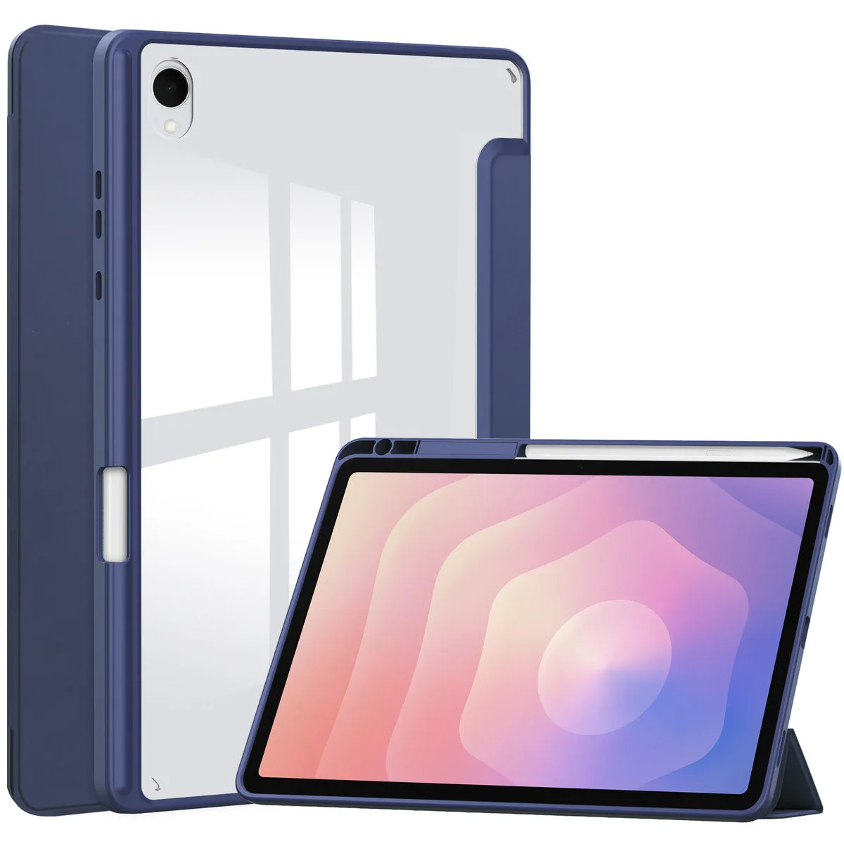 Etui na tablet Bizon Case Tab Clear Matt z klapką do Samsung Galaxy Tab S11 Granatowy