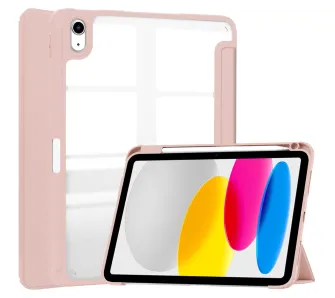 Etui na tablet Bizon Case Tab Clear Matt z klapką do iPad 11 gen. 2025 / 10 gen. 2022 Różowozłoty