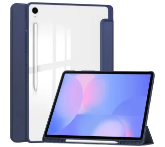 Etui na tablet Bizon Case Tab Clear Matt z klapką do Samsung Galaxy Tab S10 FE Plus Granatowy
