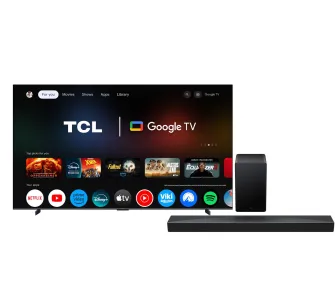 Telewizor TCL 98P8K 98" QLED 4K 144Hz Google TV Dolby Vision Dolby Atmos HDMI 2.1 DVB-T2 + Soundbar TCL Q65H