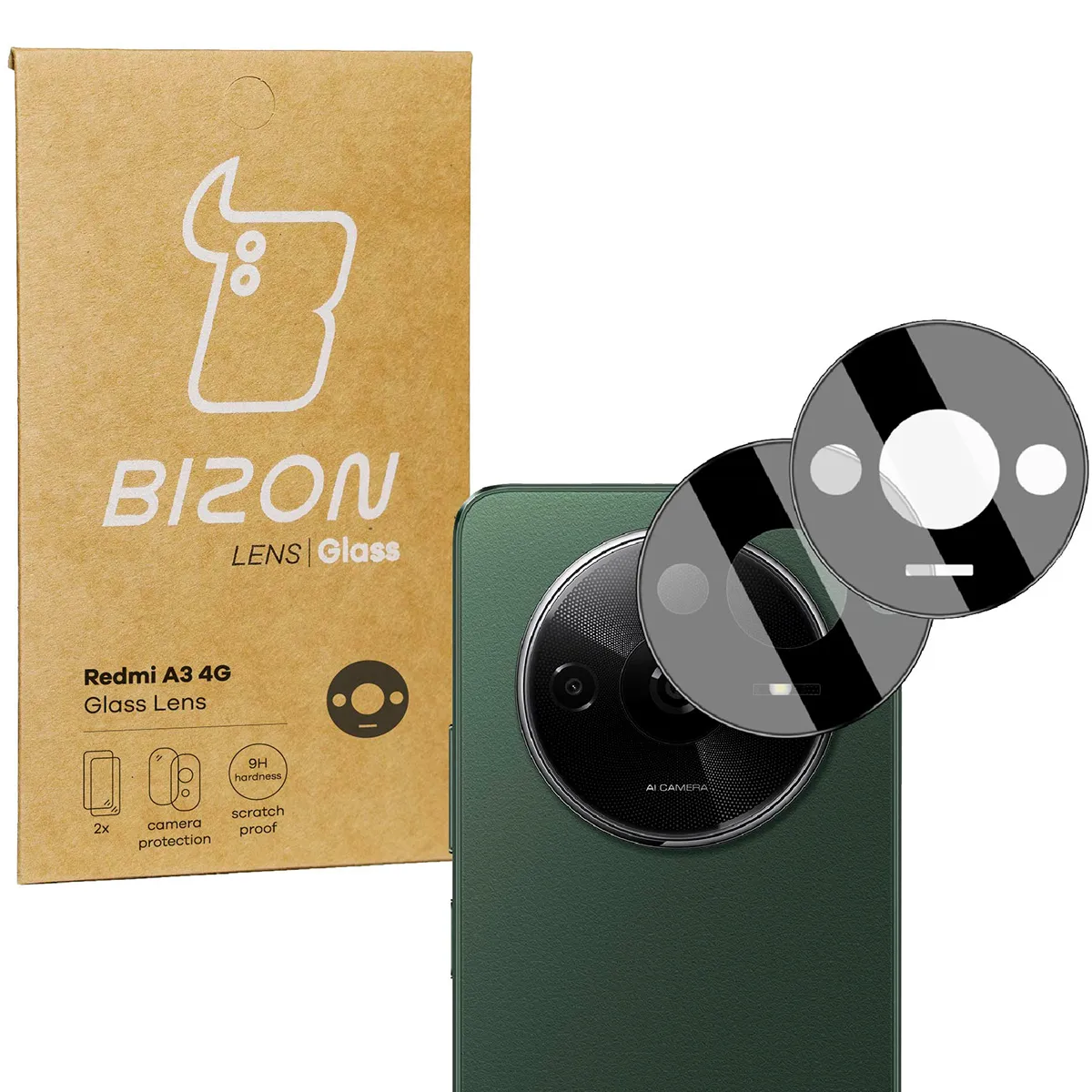 Szkło ochronne Bizon na aparat Silk Lens do Xiaomi Redmi A3 4G