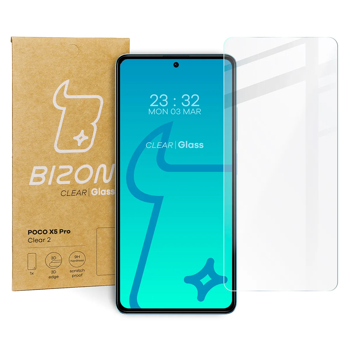 Szkło hartowane Bizon Clear 2 do Xiaomi Poco X5 Pro