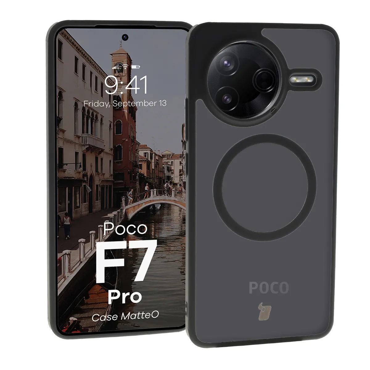 Etui Bizon MatteO do Vivo X300 Pro Przydymione-czarny