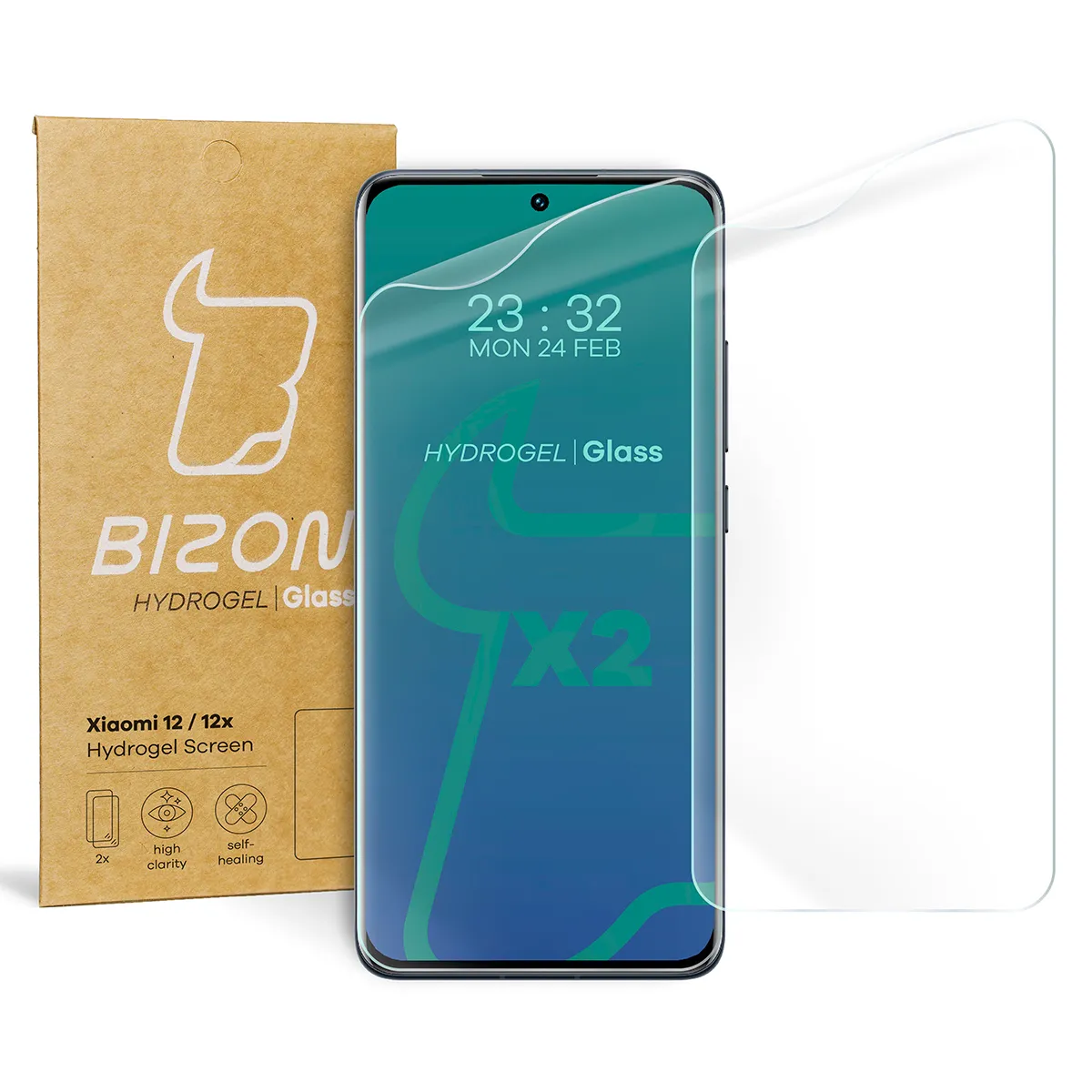 Folia hydrożelowa Bizon na ekran Hydrogel Front Duo do Xiaomi 12 / 12x 2 sztuki
