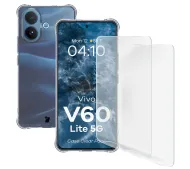 Bizon elastyczne etui + 2x folia ochronna Clear Pack do Vivo V60 Lite 5G
