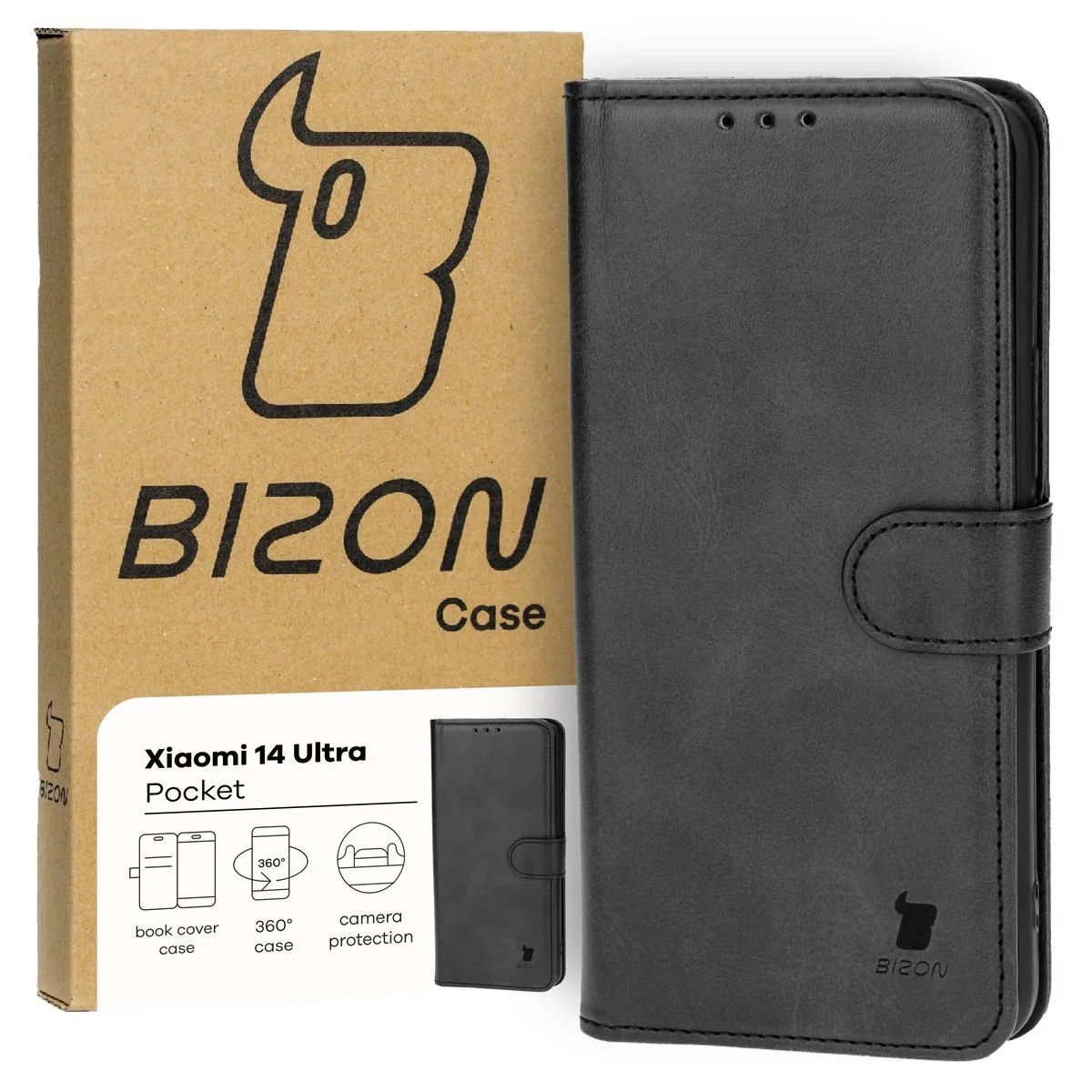 Etui Bizon Pocket do Xiaomi 14 Ultra Czarny