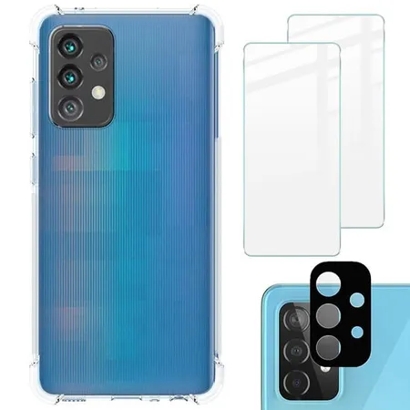 Etui Bizon elastyczne etui + 2x szkło hartowane + szkło na aparat Clear Pack do Samsung Galaxy A52s / A52 5G / A52 4G