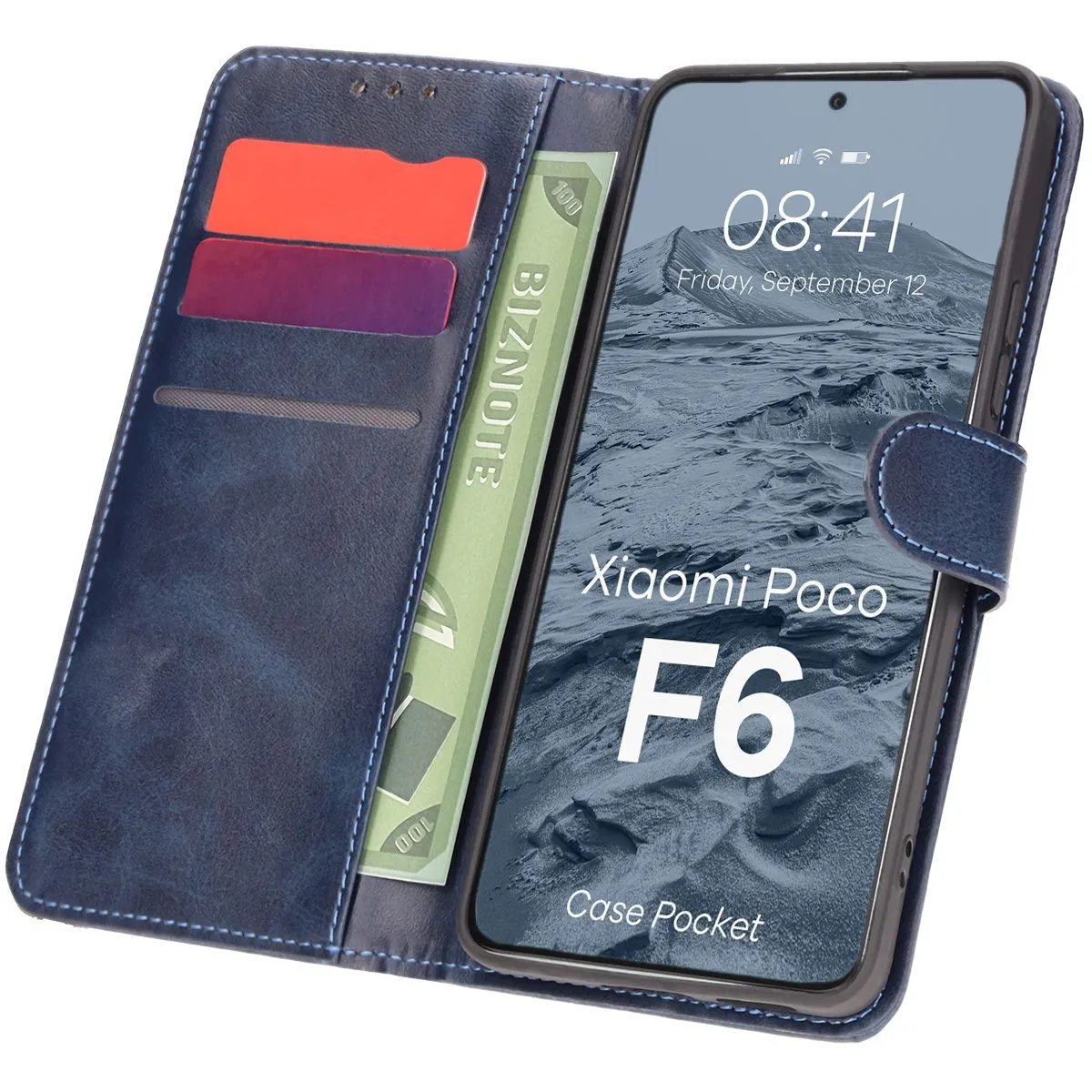 Etui Bizon Pocket do Xiaomi Poco F6 Granatowy