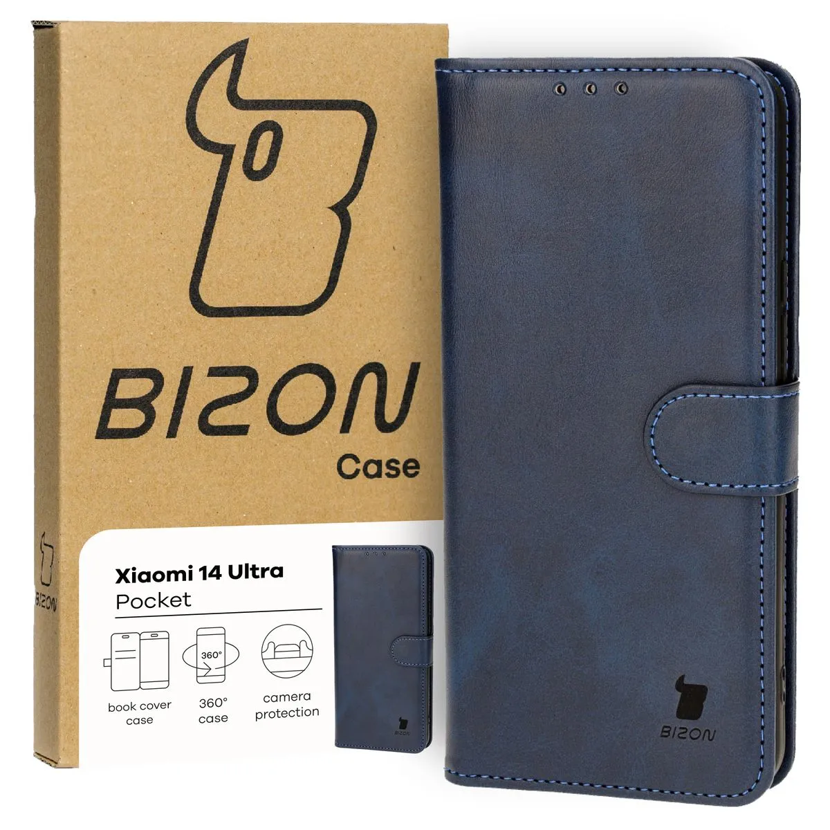 Etui Bizon Pocket do Xiaomi 14 Ultra Granatowy