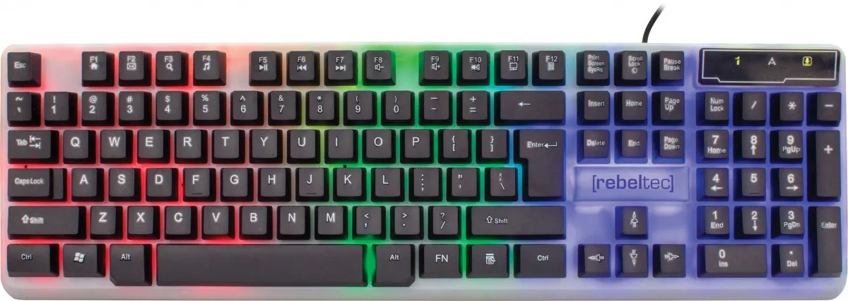 Klawiatura membranowa Rebeltec NEON Szaro-Czarny