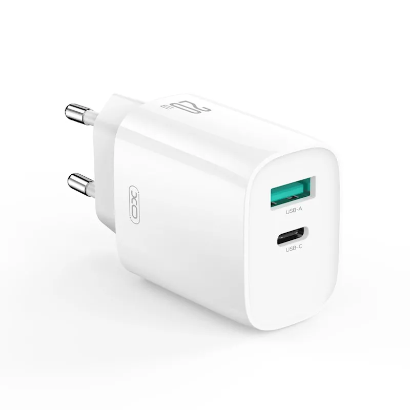 Ładowarka sieciowa XO CE29 USB-A USB-C 20W Biały