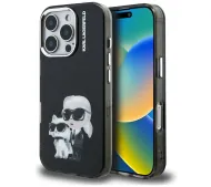 Karl Lagerfeld IML Aquarelle Karl & Choupette & Logo do iPhone 16 Pro Max Czarny