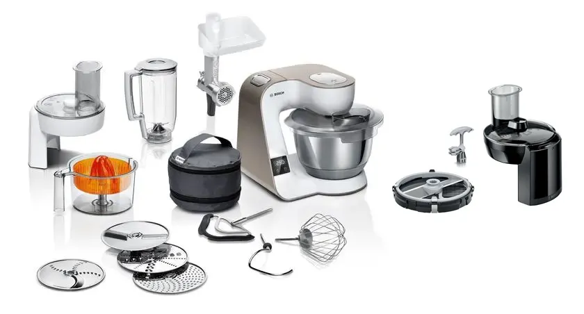 Bosch MUM5XW40 Z wbudowaną wagą Maszynką do mielenia Wyciskarką do cytrusów + MUZS4CC
