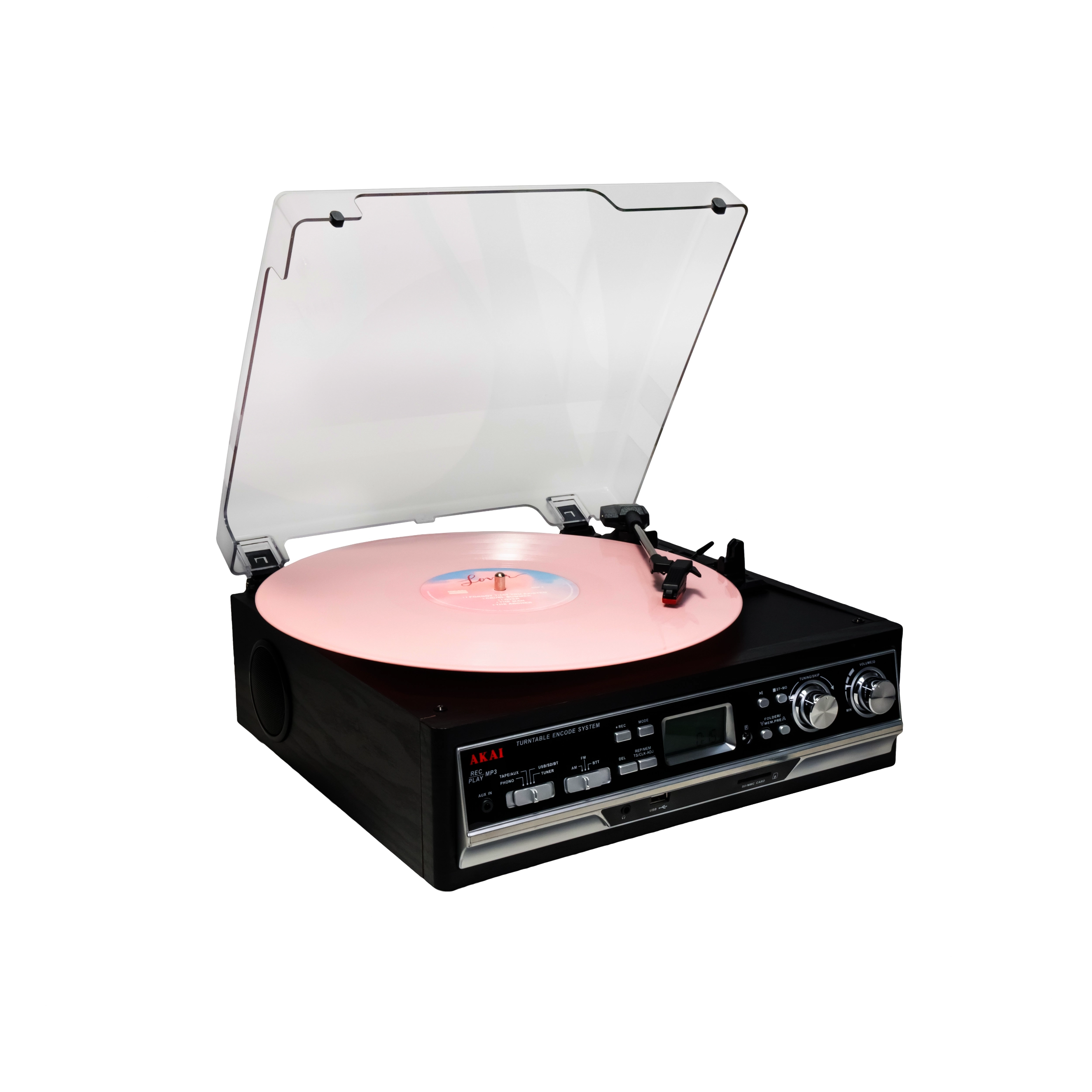 Gramofon AKAI ATT-15SE Manualny Napęd paskowy Bluetooth Czarny