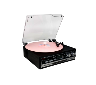 Gramofon AKAI ATT-15SE Manualny Napęd paskowy Bluetooth Czarny