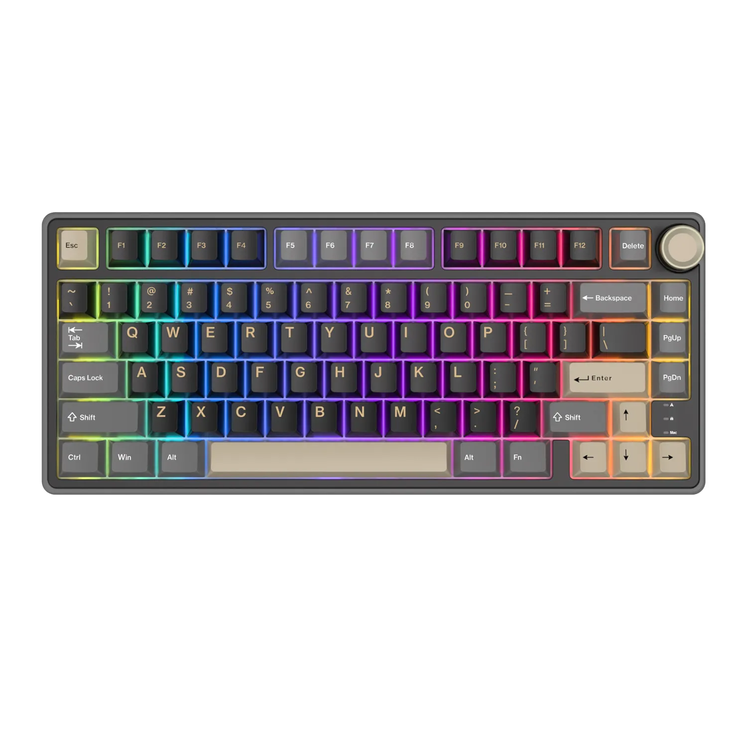 Klawiatura mechaniczna Royal Kludge RK-R75 Phantom Brown Switch Czarno-Szary